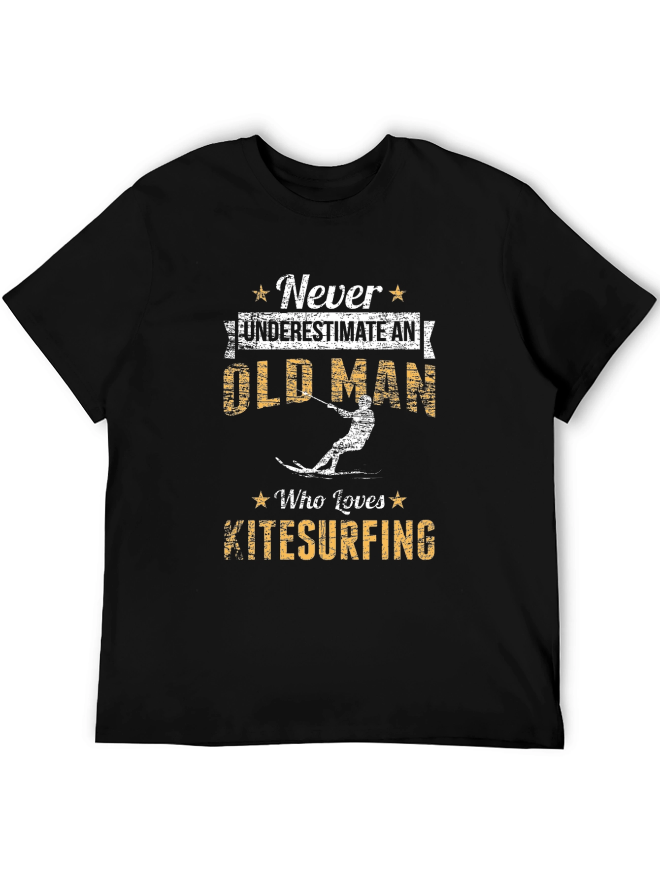 Never Underestimate Old Man Kitesurfing Graphic Tee