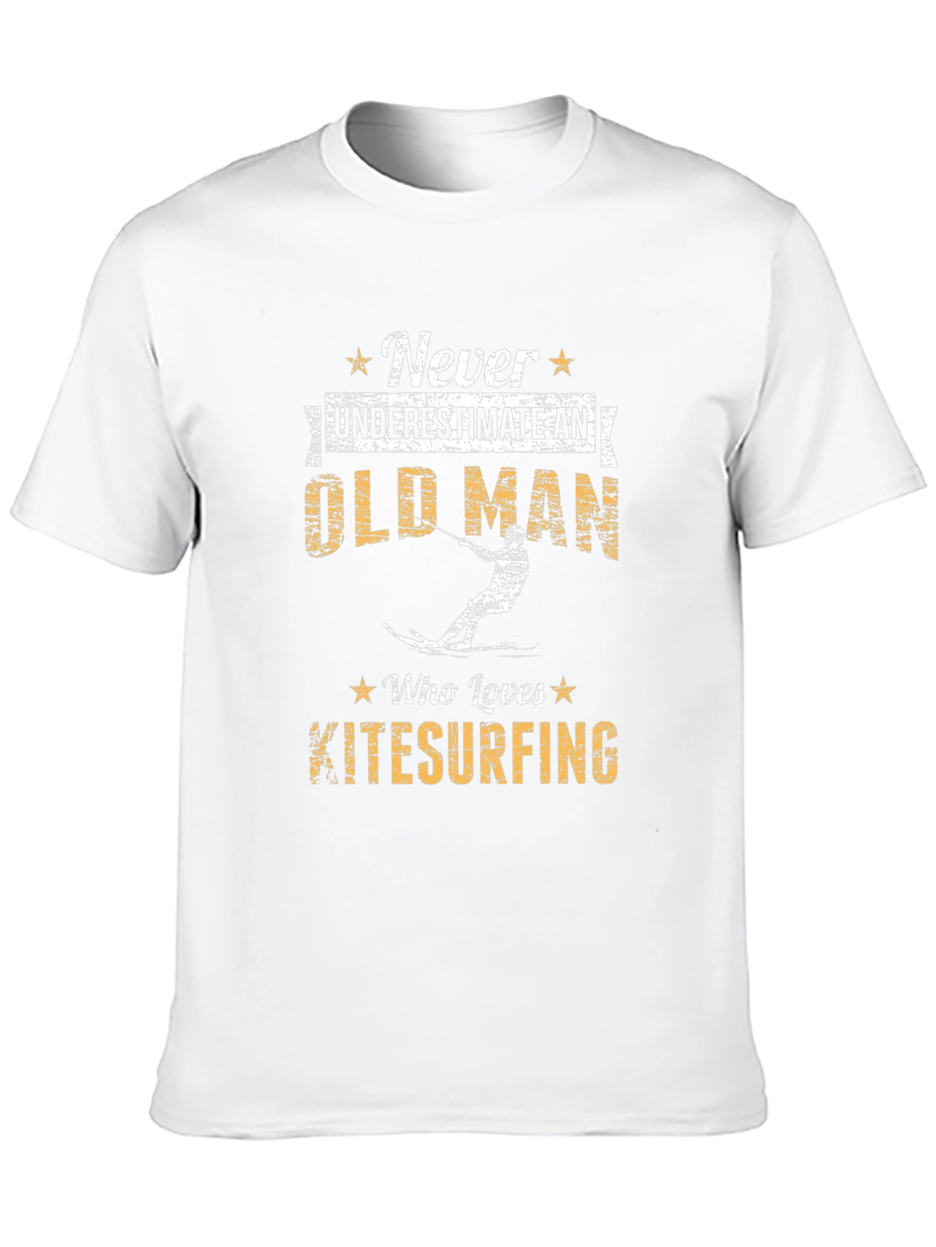 Never Underestimate Old Man Kitesurfing Graphic Tee