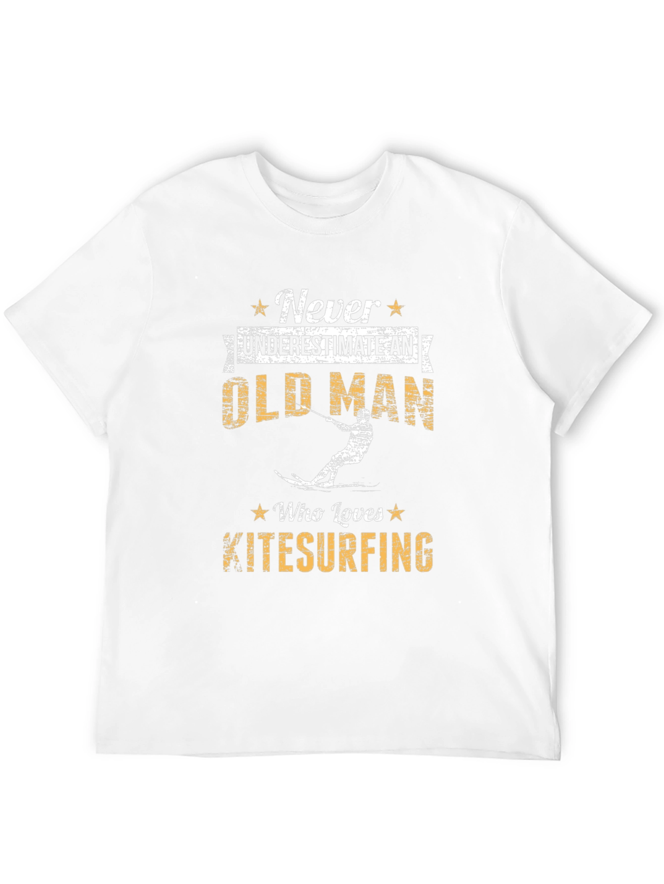 Never Underestimate Old Man Kitesurfing Graphic Tee