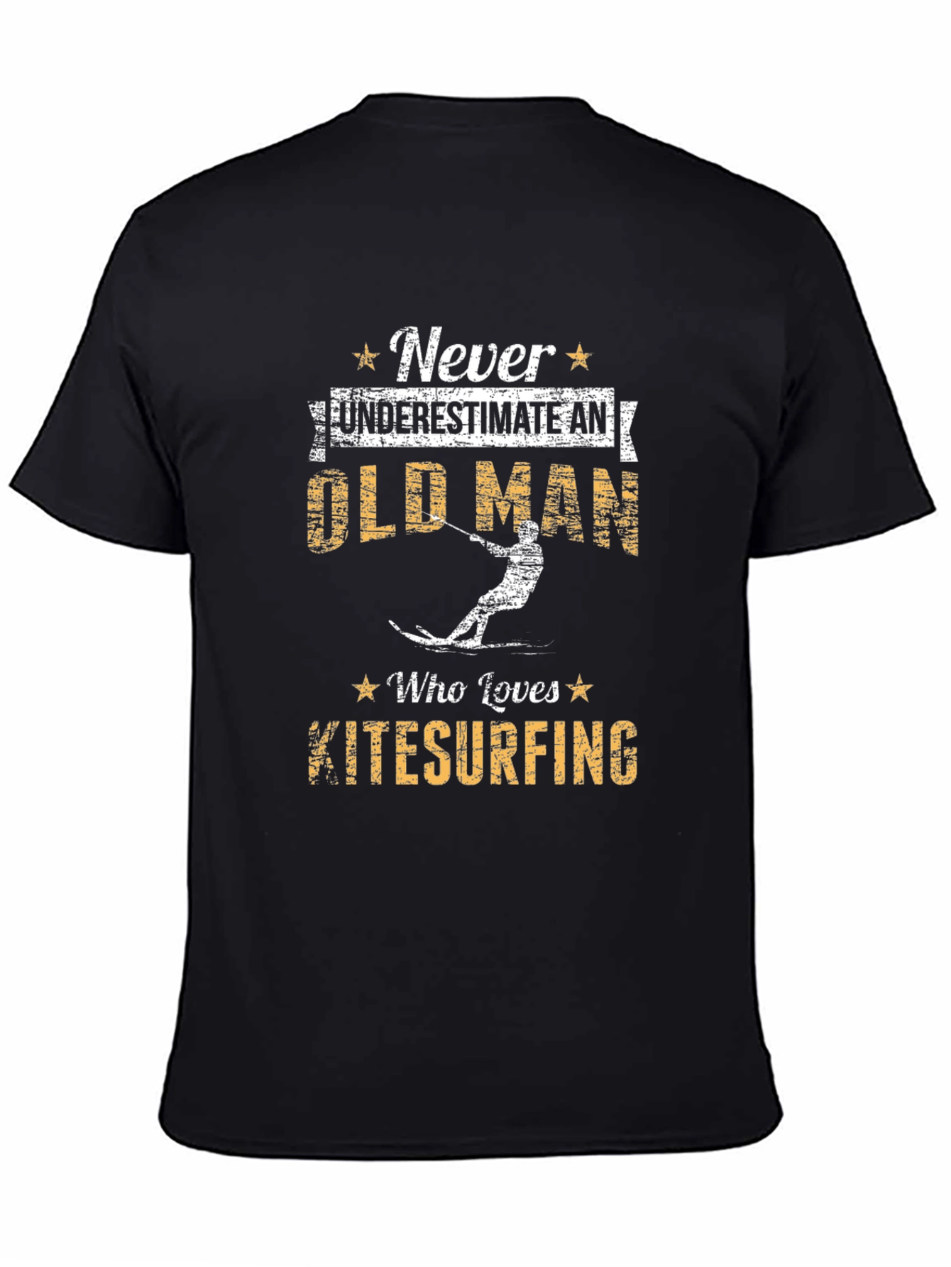 Never Underestimate Old Man Kitesurfing Graphic Tee