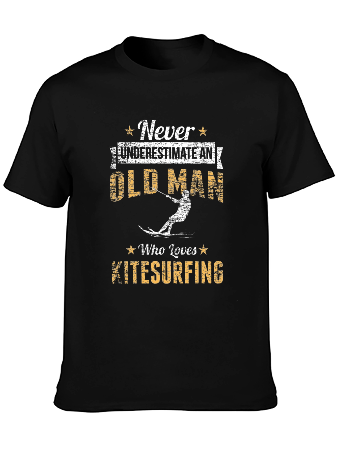 Never Underestimate Old Man Kitesurfing Graphic Tee