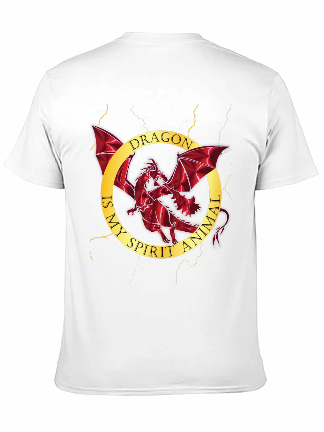 Dragon Spirit Animal Graphic Tee - Mens Black T-Shirt
