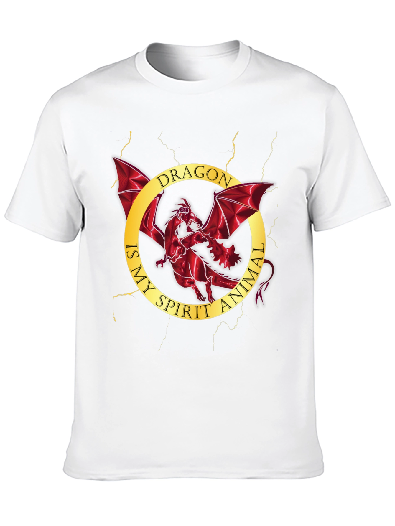 Dragon Spirit Animal Graphic Tee - Mens Black T-Shirt