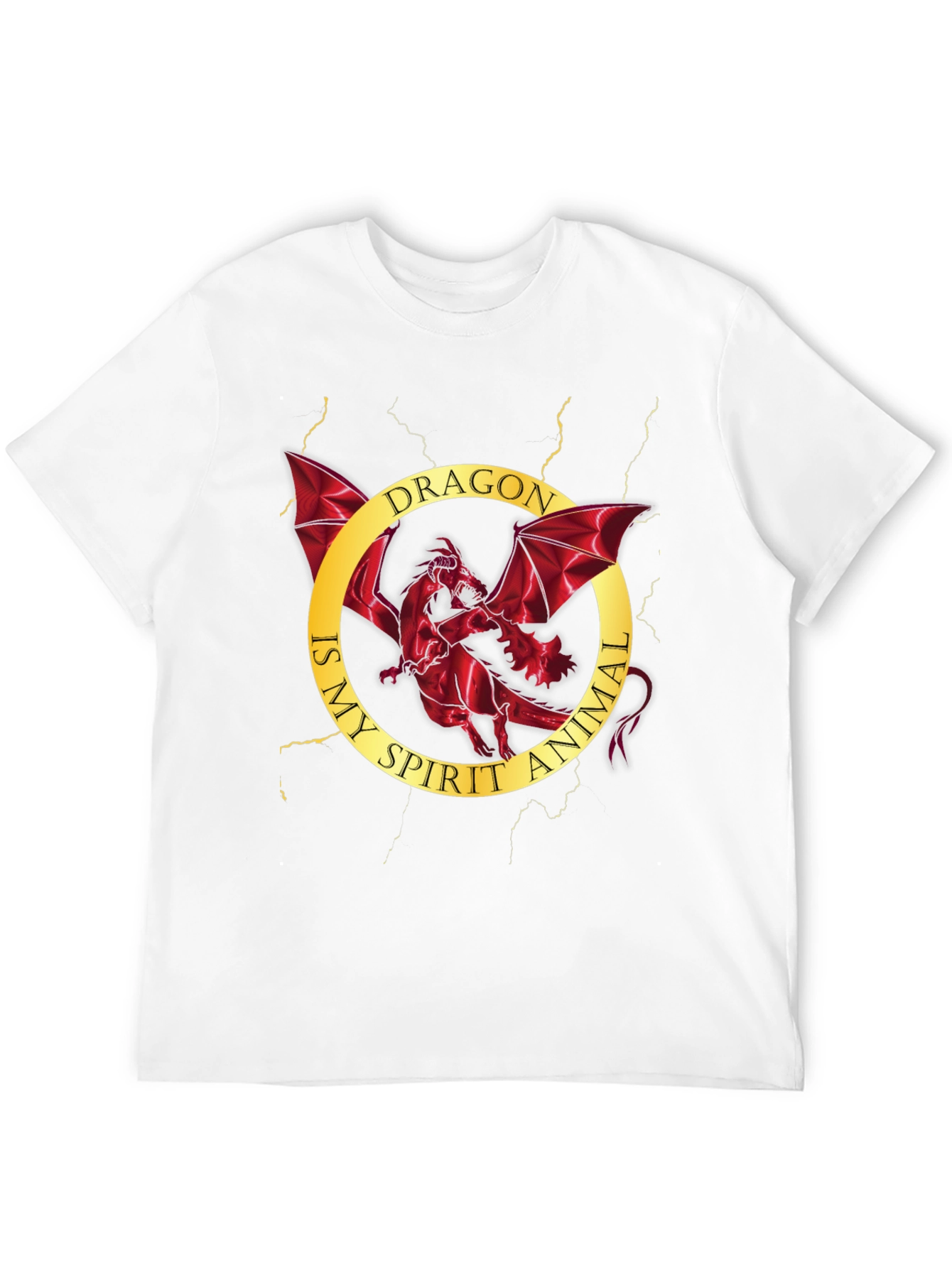 Dragon Spirit Animal Graphic Tee - Mens Black T-Shirt