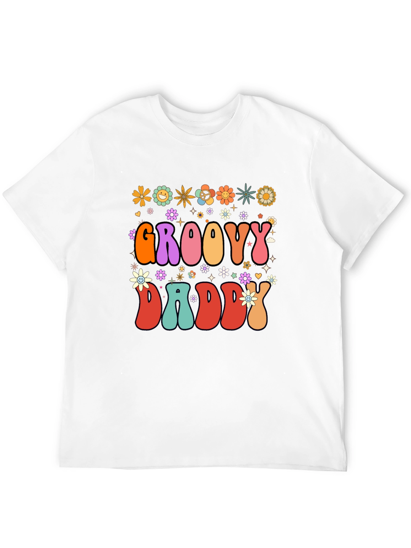 Groovy Daddy T-Shirt - Retro Floral Design