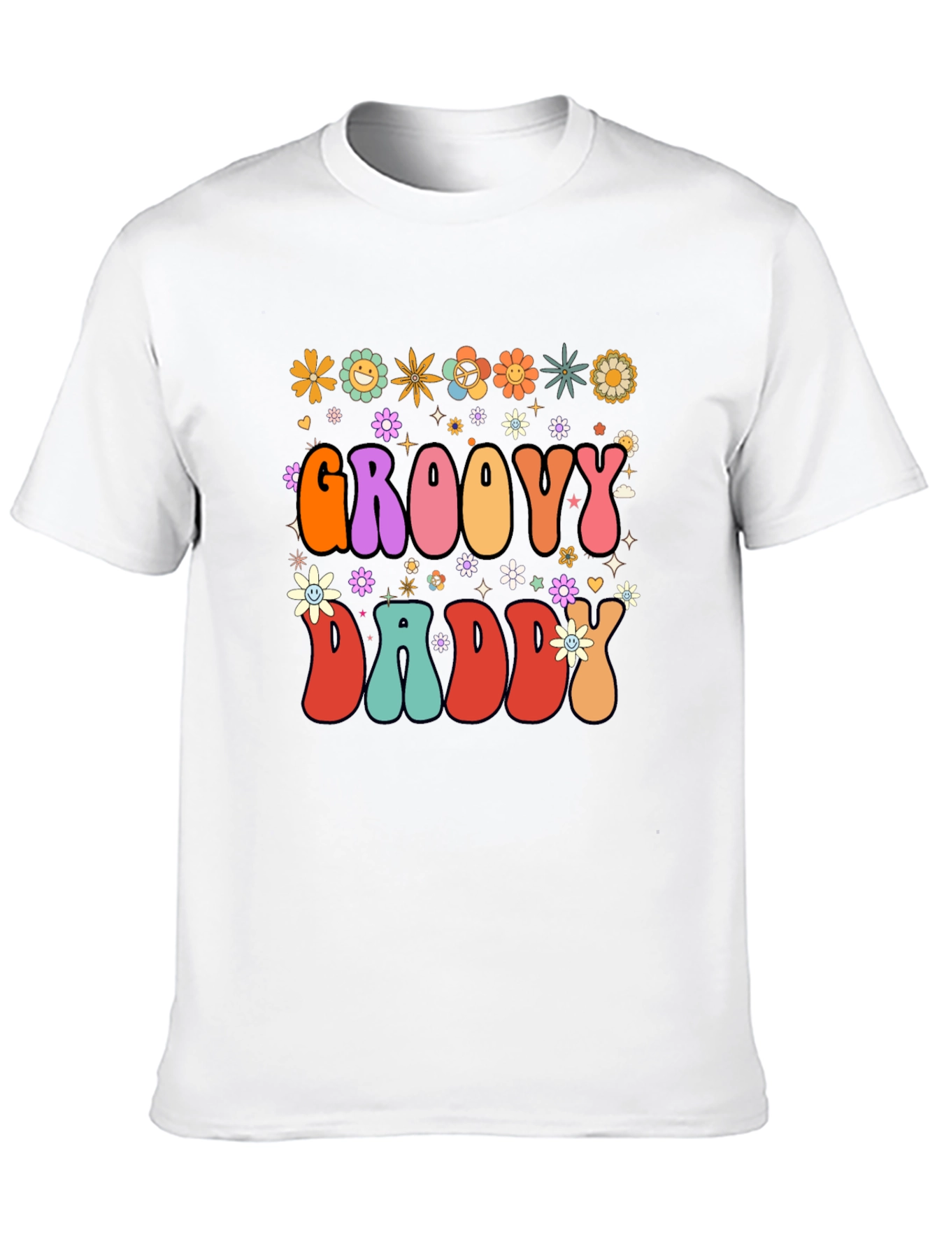 Groovy Daddy T-Shirt - Retro Floral Design