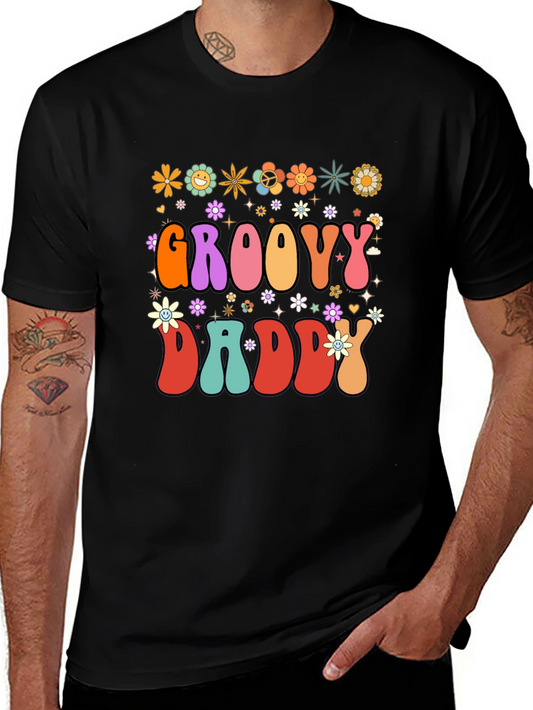 Groovy Daddy T-Shirt - Retro Floral Design