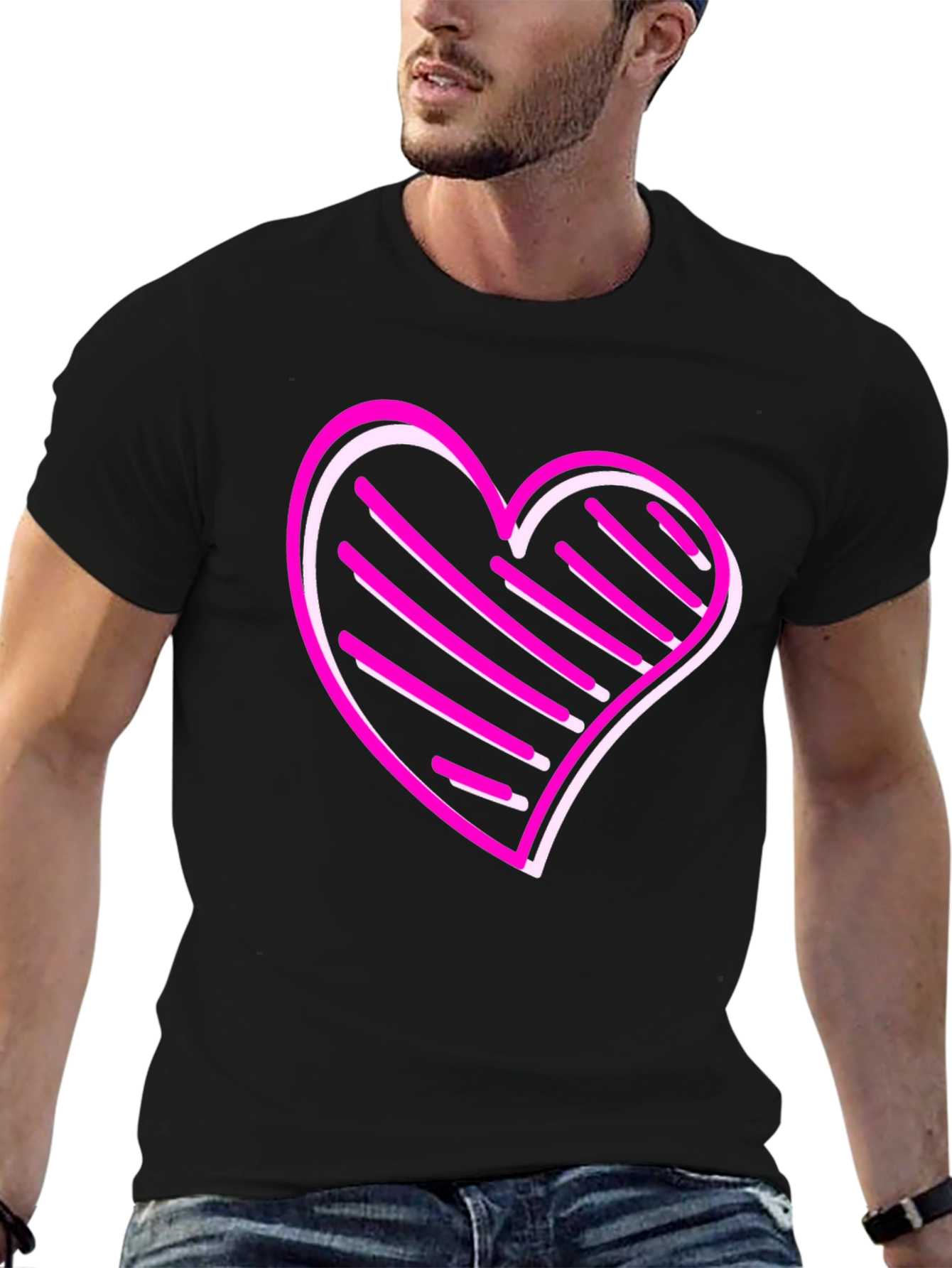 Heart Graphic Black T-Shirt