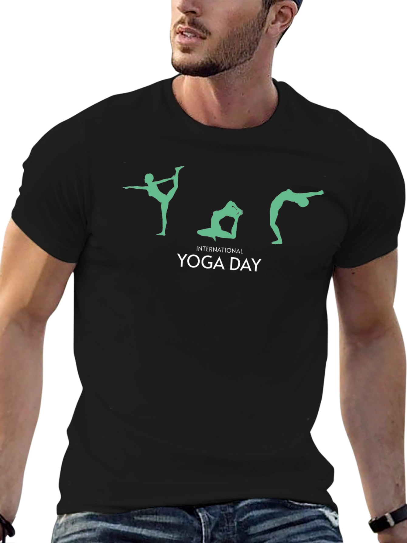 International Yoga Day Black T-Shirt