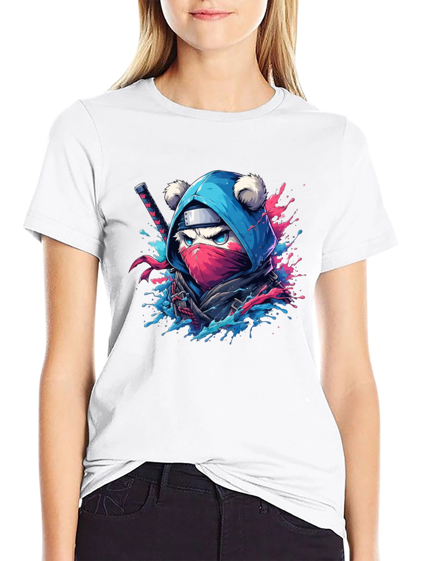 Ninja Bear Graphic Tee - Black T-Shirt