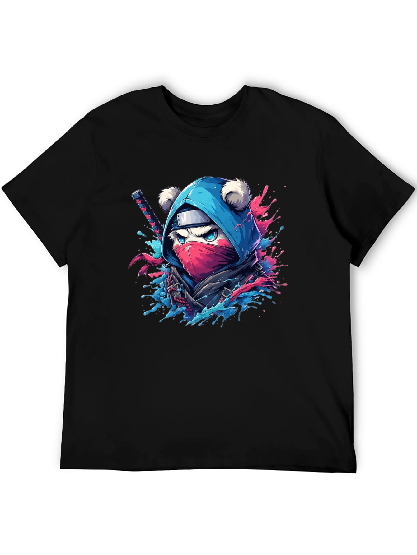 Ninja Bear Graphic Tee - Black T-Shirt