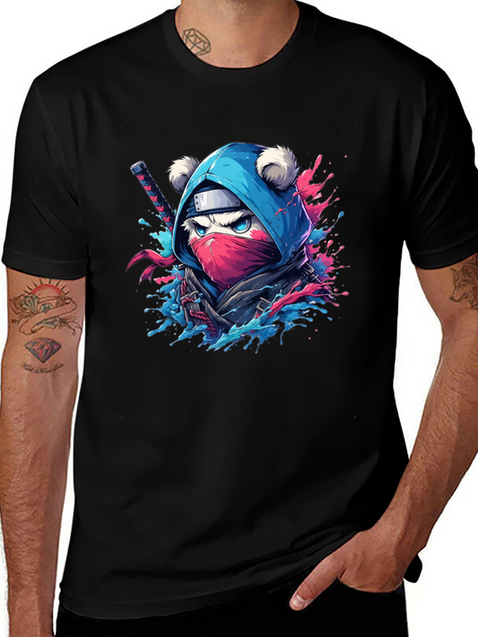 Ninja Bear Graphic Tee - Black T-Shirt