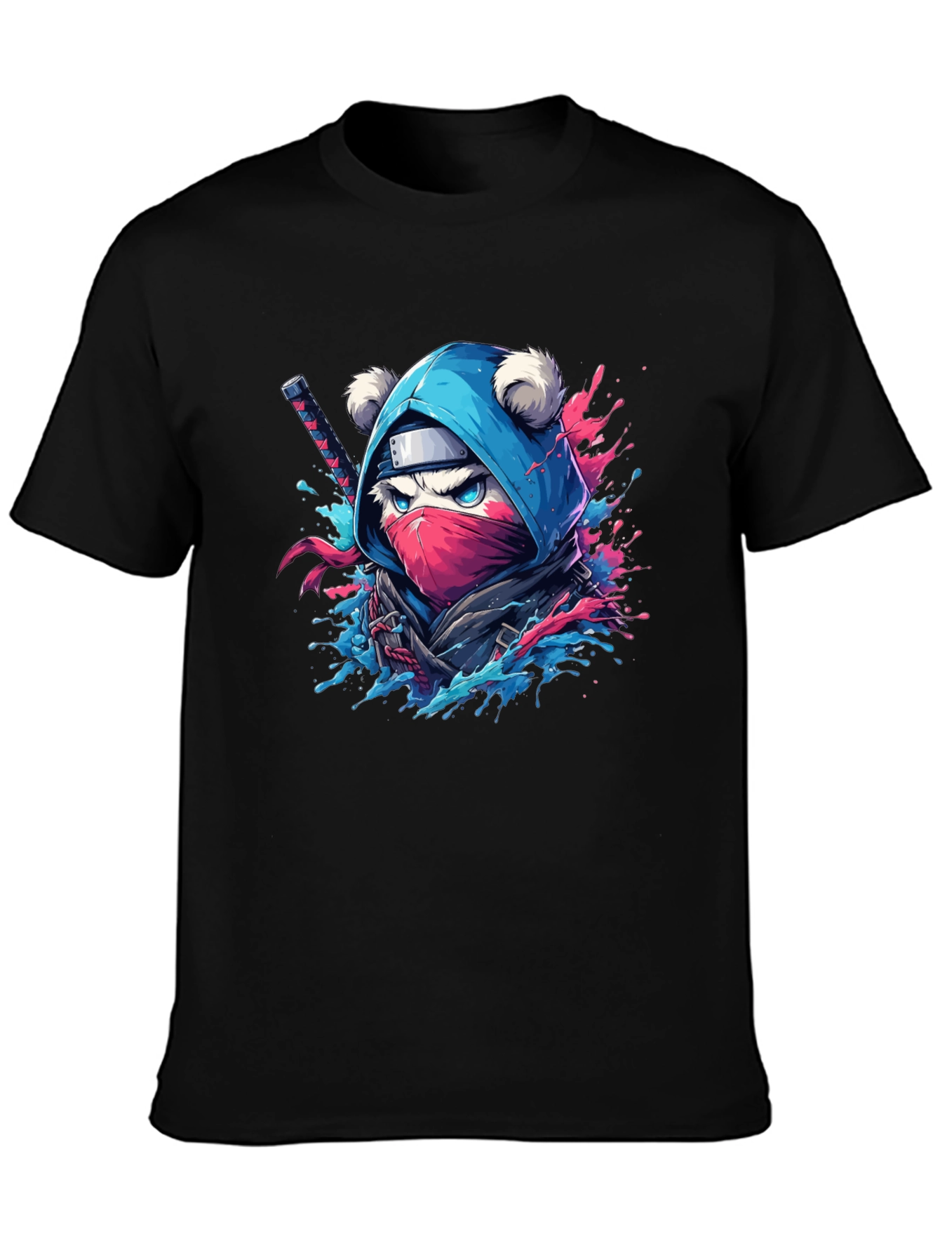 Ninja Bear Graphic Tee - Black T-Shirt