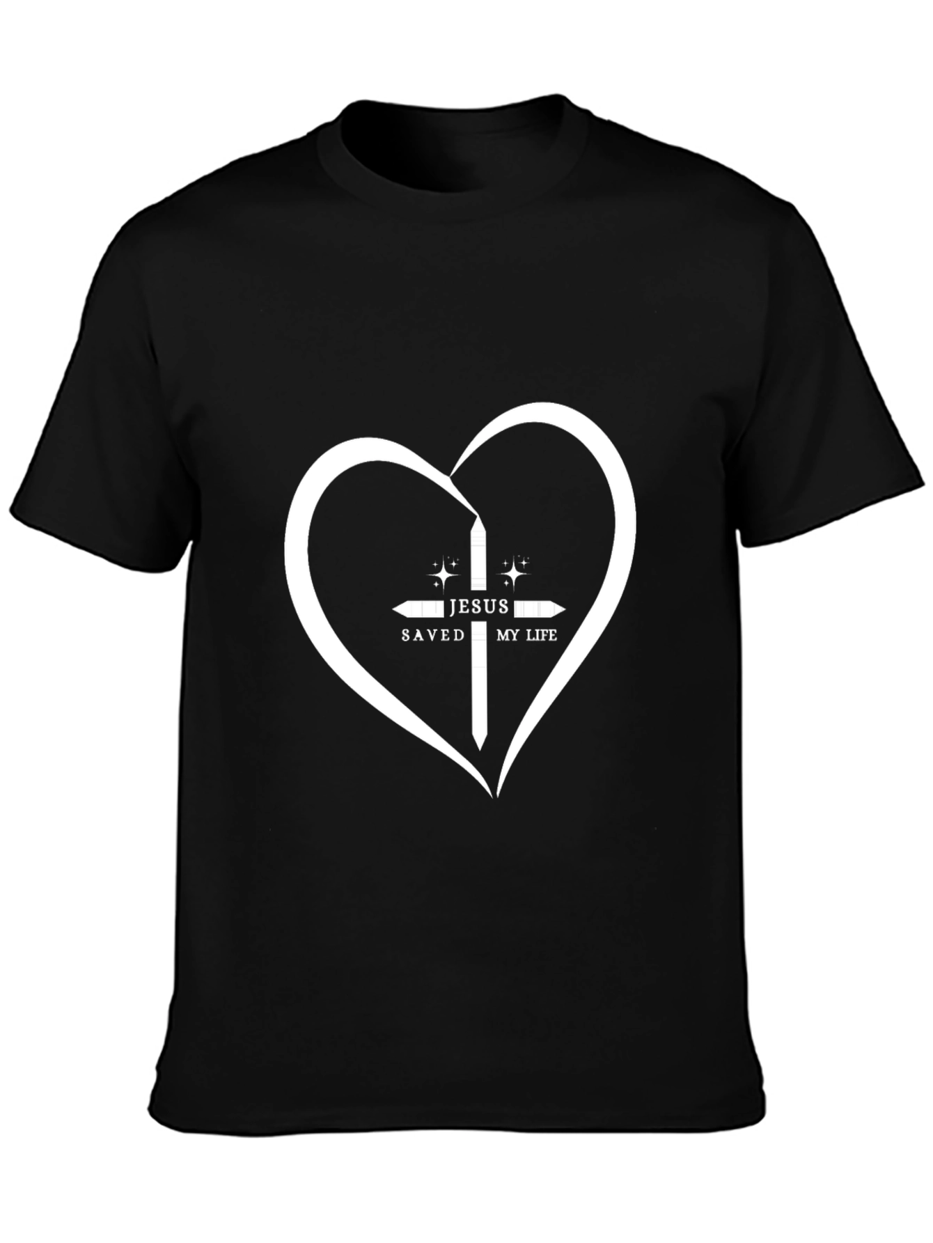 Jesus Saved My Life Heart T-Shirt - Christian Apparel