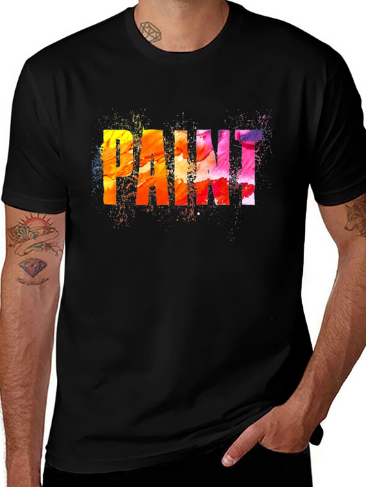 Colorful Paint Splatter Graphic Tee - Trendy Artistic Design