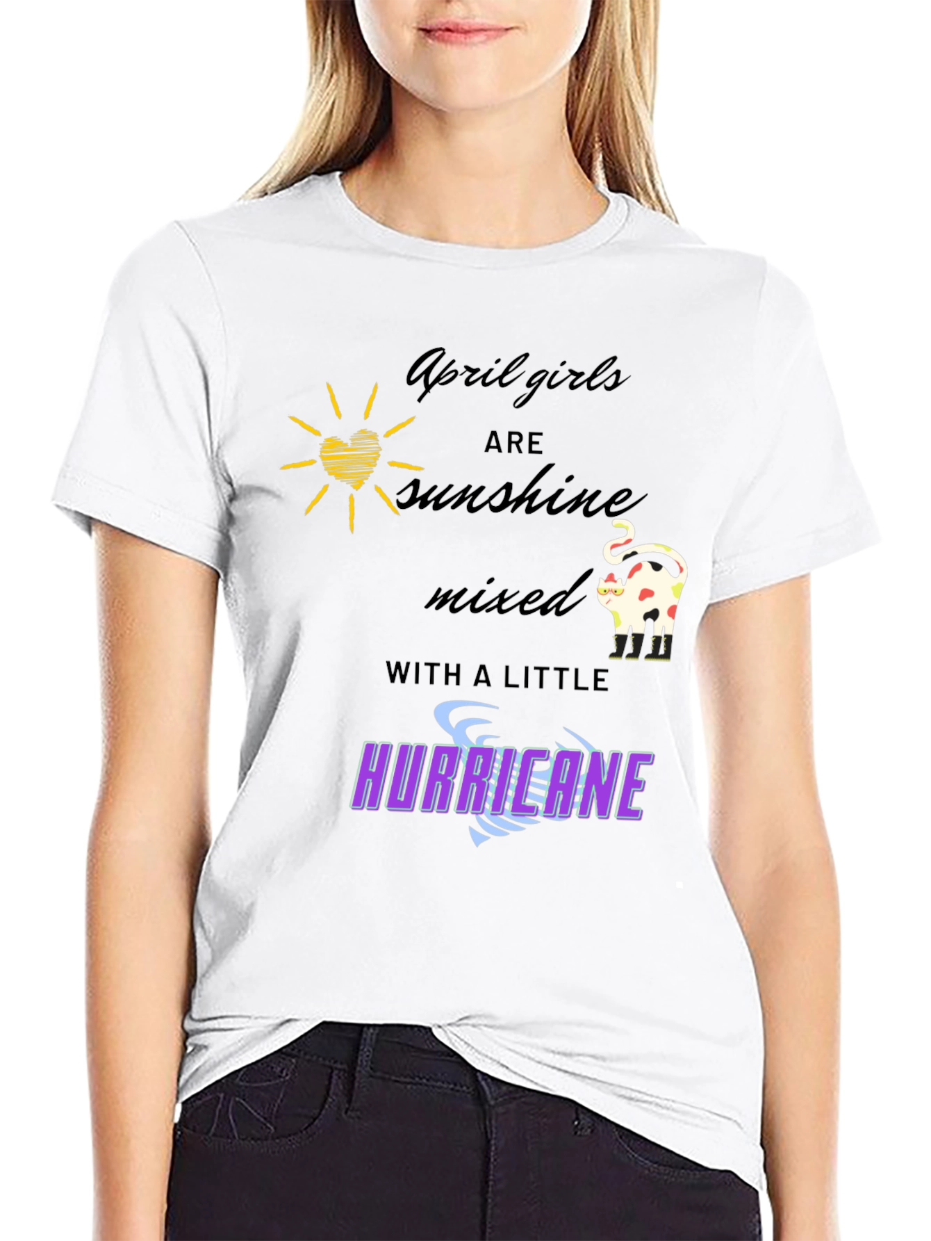 April Girls Sunshine Hurricane Graphic T-Shirt