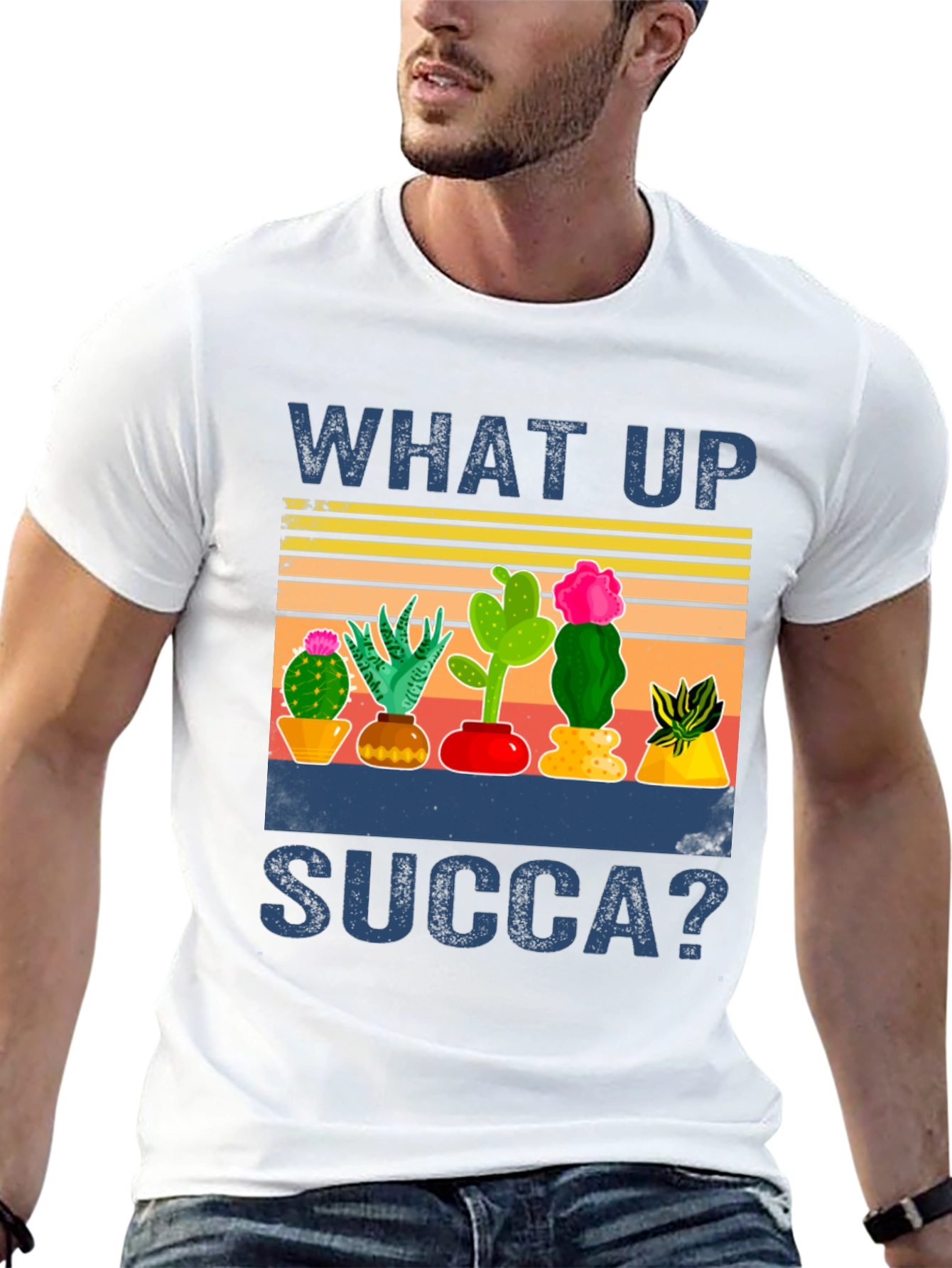 What Up Succa Cactus Graphic T-Shirt