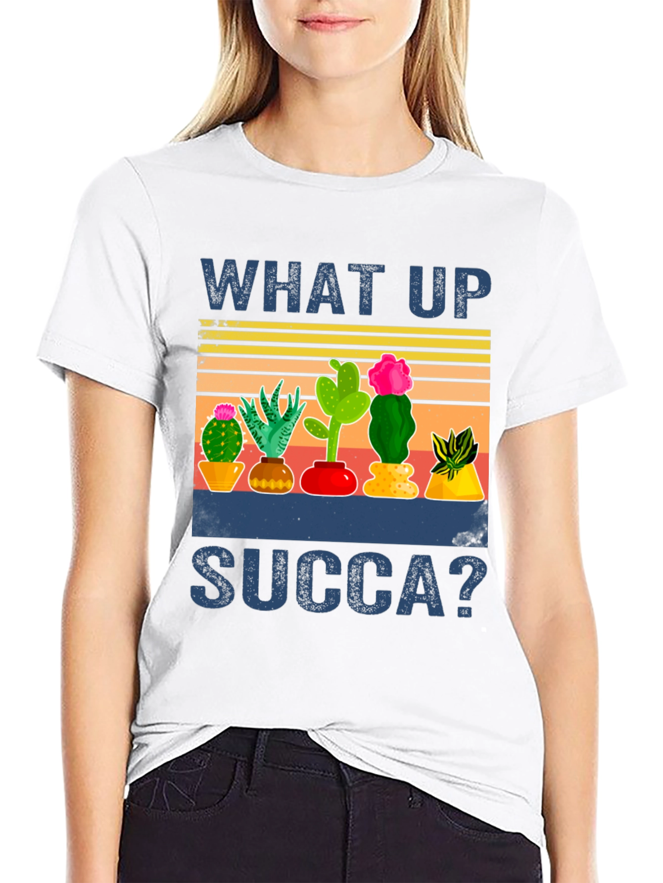 What Up Succa Cactus Graphic T-Shirt