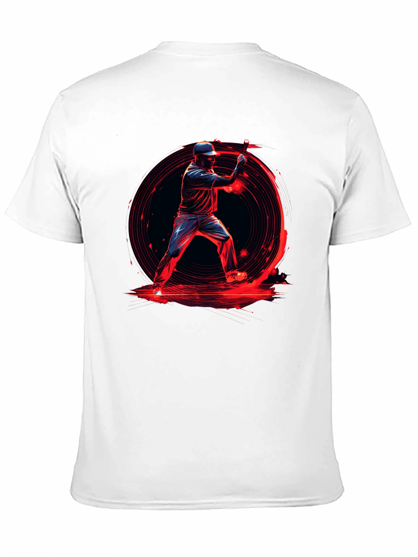 Baseball Hitter Graphic Tee - Black Cotton Blend