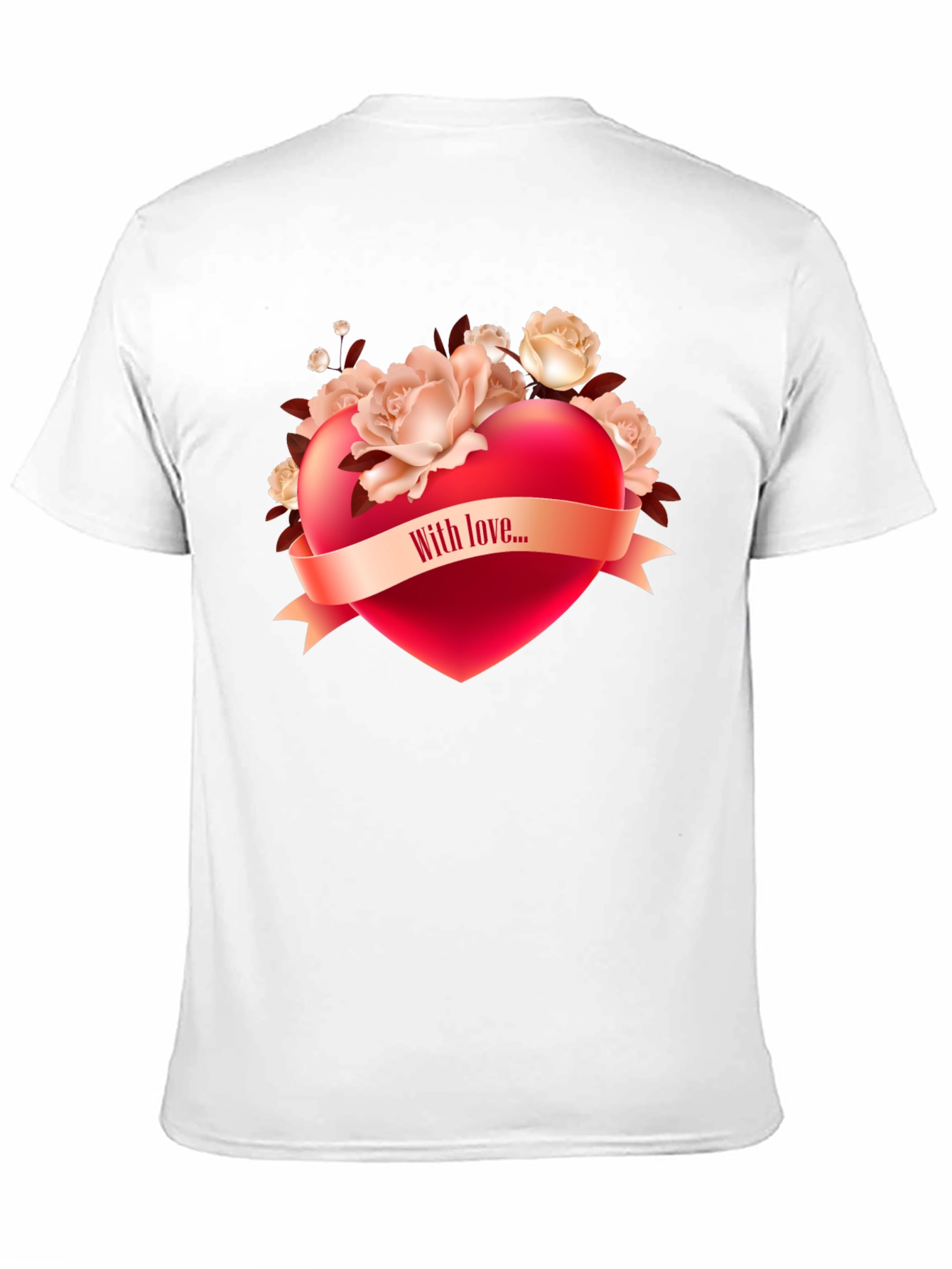 Romantic Heart & Roses Graphic T-Shirt