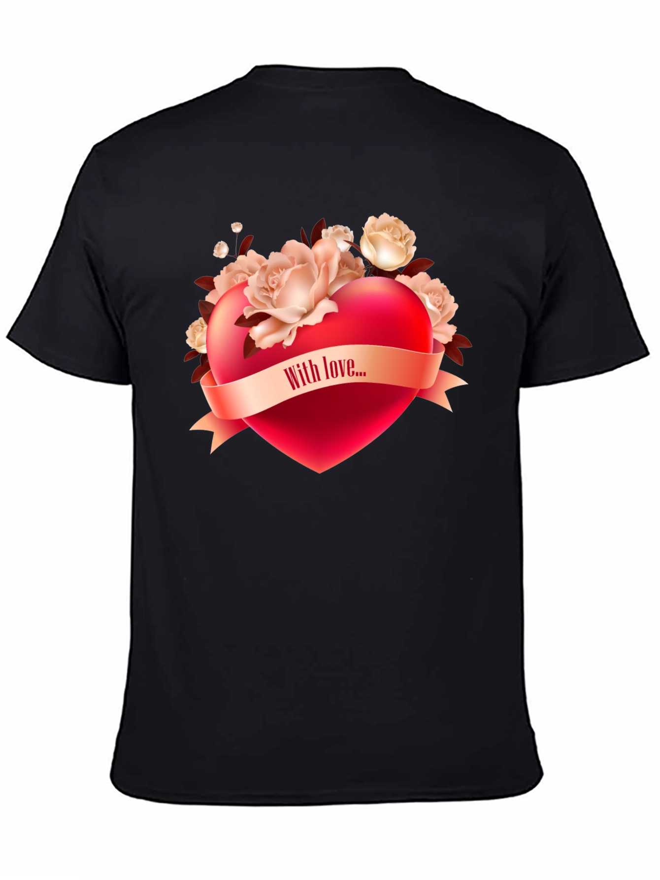 Romantic Heart & Roses Graphic T-Shirt
