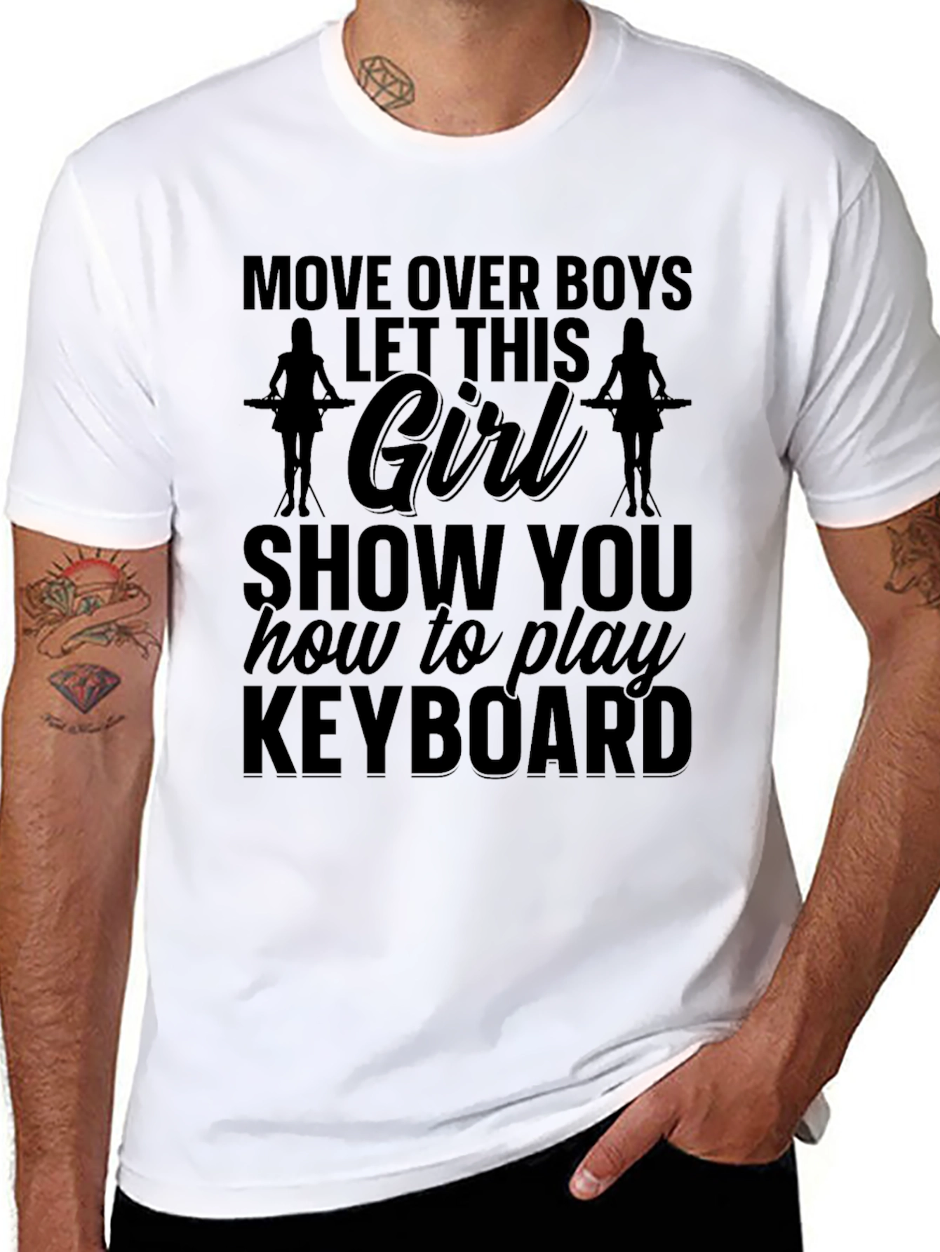 Keyboard Girl T-Shirt - Move Over Boys