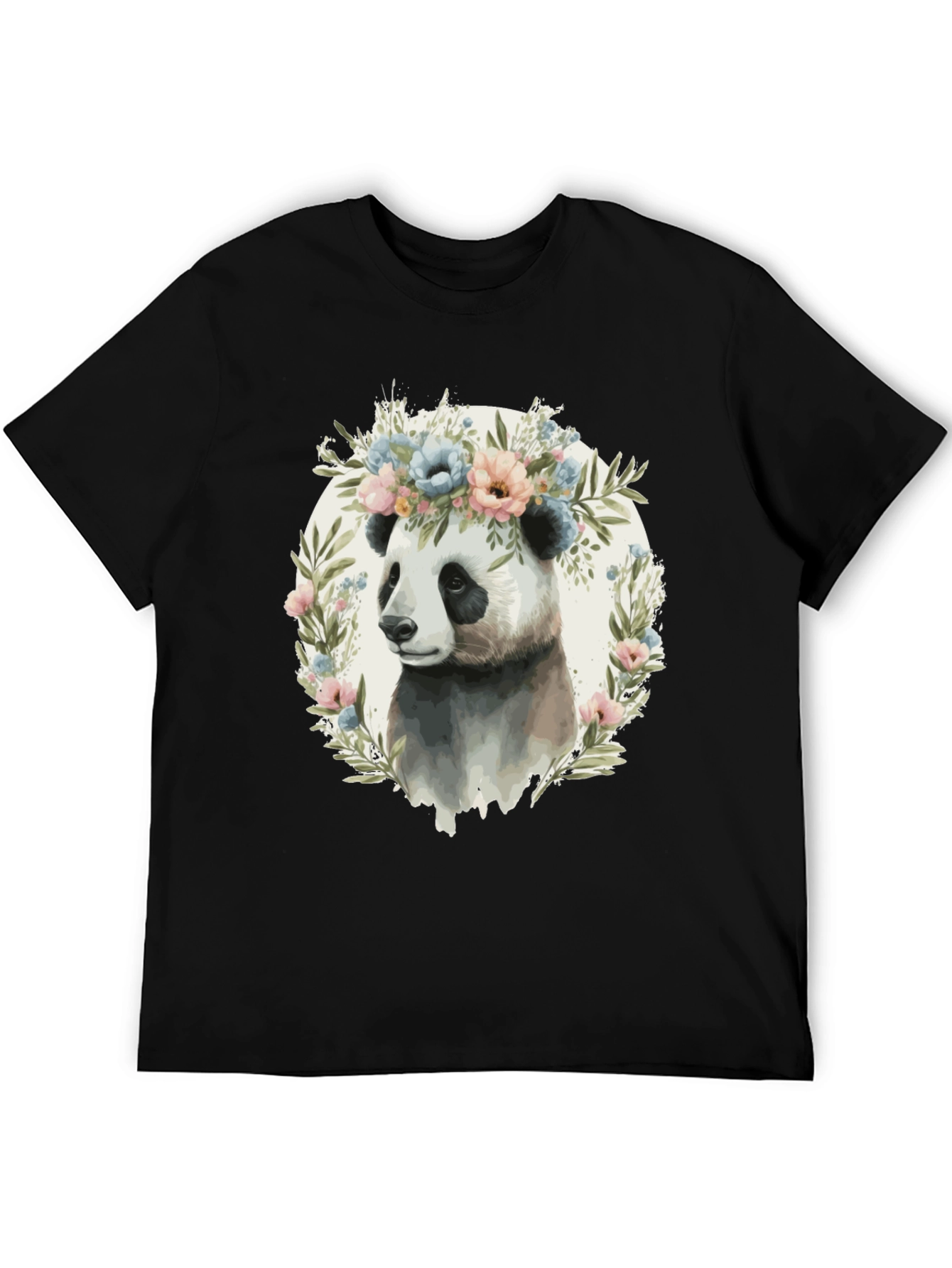 Panda Floral Crown T-Shirt - Unisex Fashion Tee