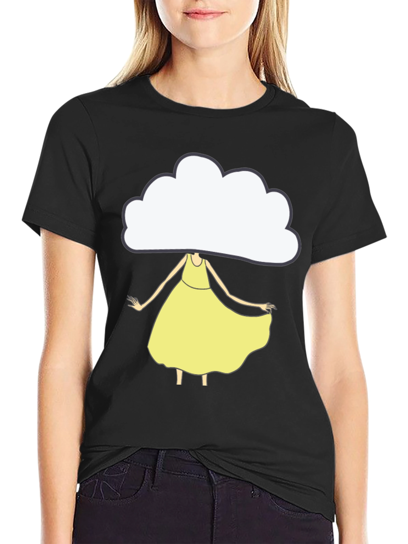 Cloud Head Girl T-Shirt - Unique Graphic Tee
