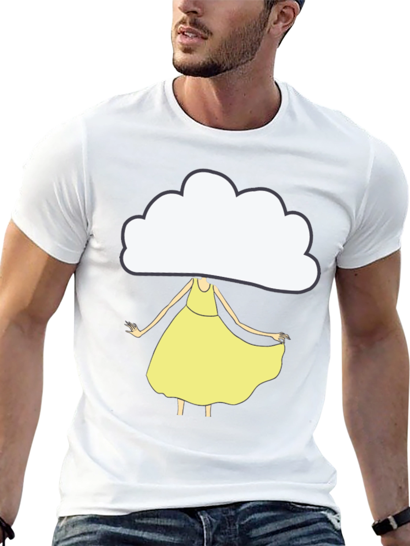 Cloud Head Girl T-Shirt - Unique Graphic Tee