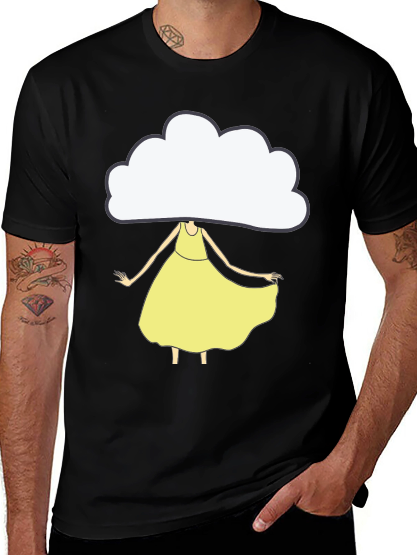 Cloud Head Girl T-Shirt - Unique Graphic Tee