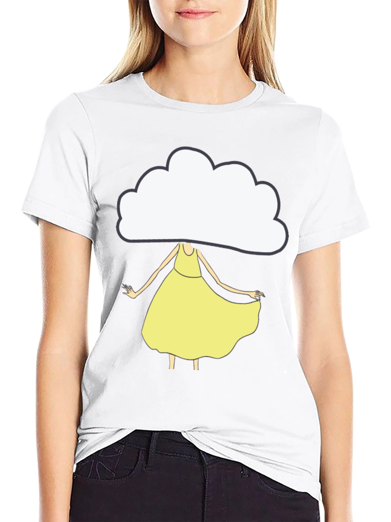 Cloud Head Girl T-Shirt - Unique Graphic Tee