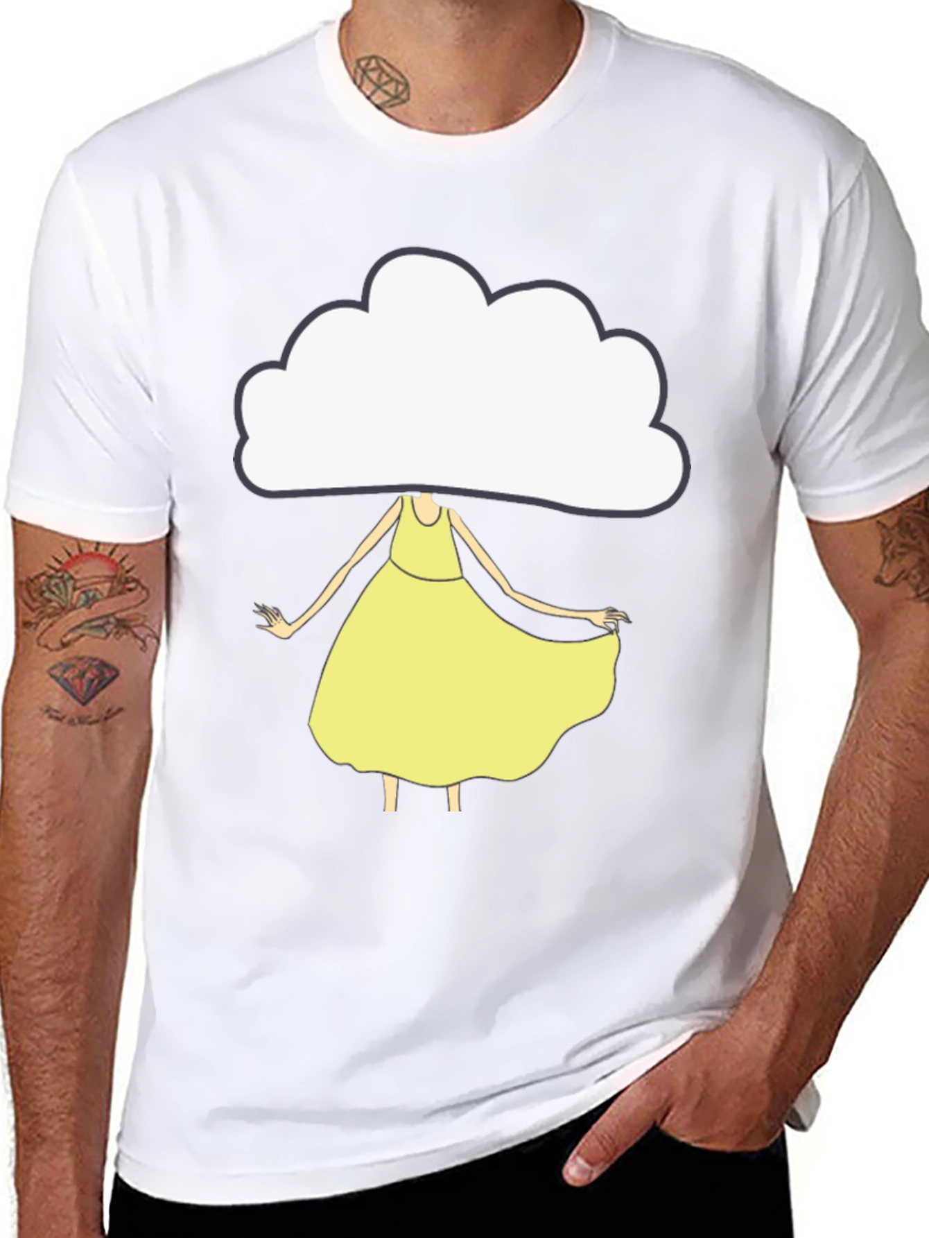 Cloud Head Girl T-Shirt - Unique Graphic Tee