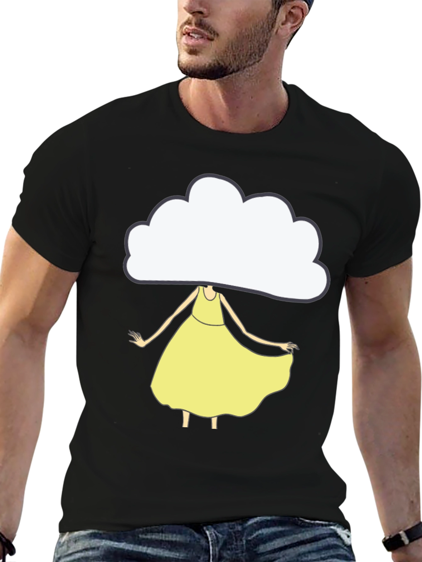 Cloud Head Girl T-Shirt - Unique Graphic Tee
