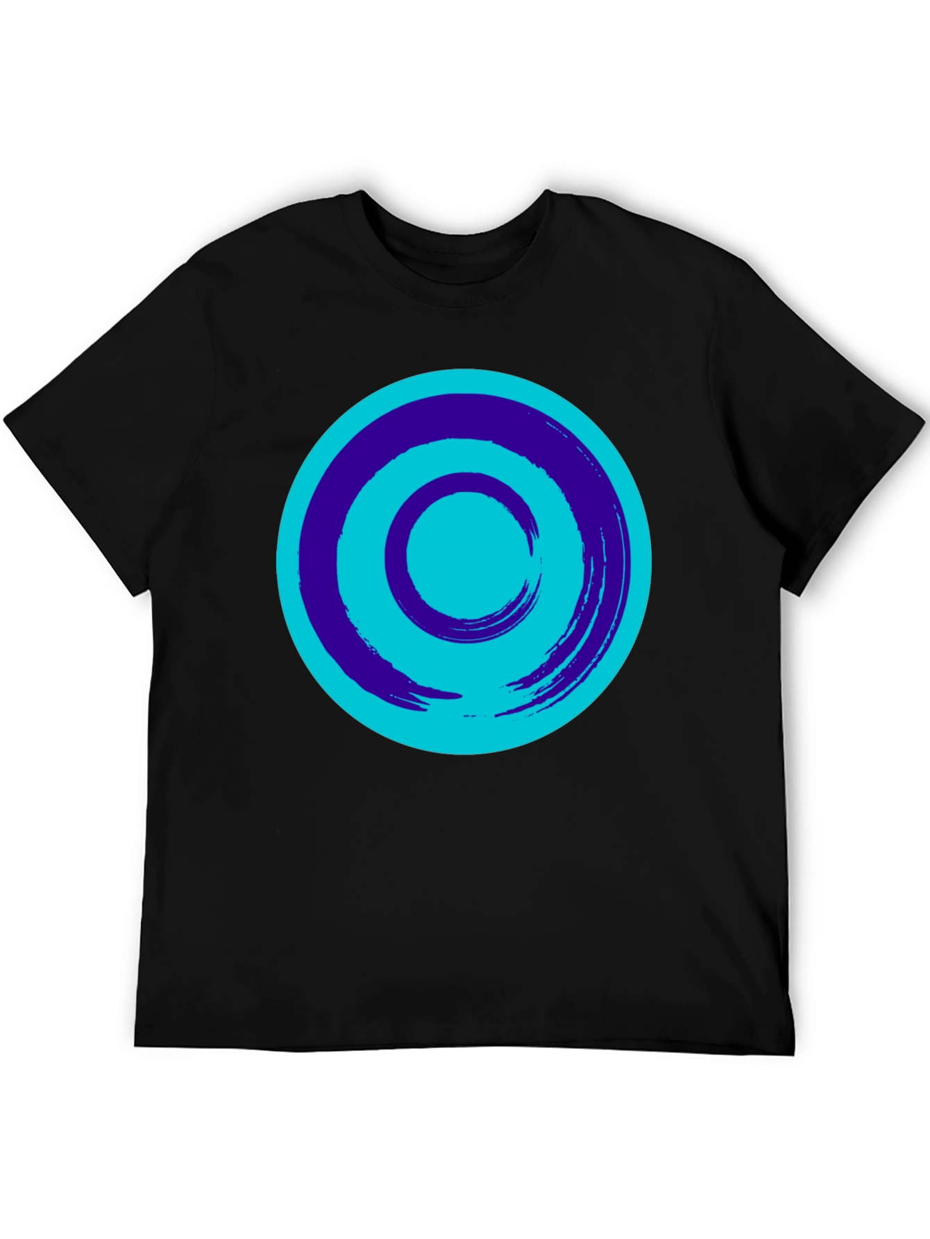 Abstract Circle Graphic Black T-Shirt