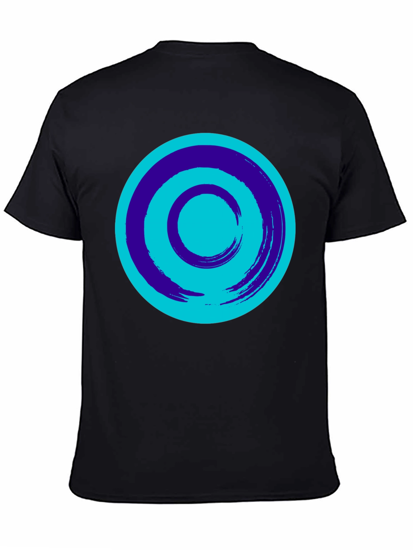 Abstract Circle Graphic Black T-Shirt
