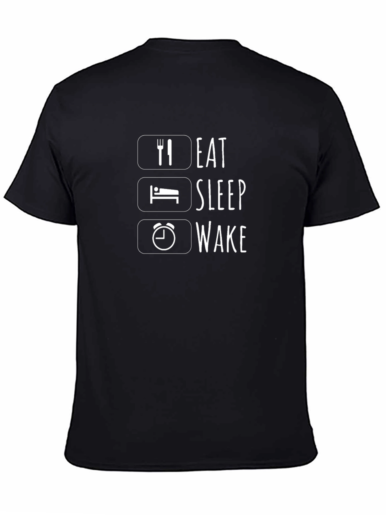Eat Sleep Wake Black T-Shirt
