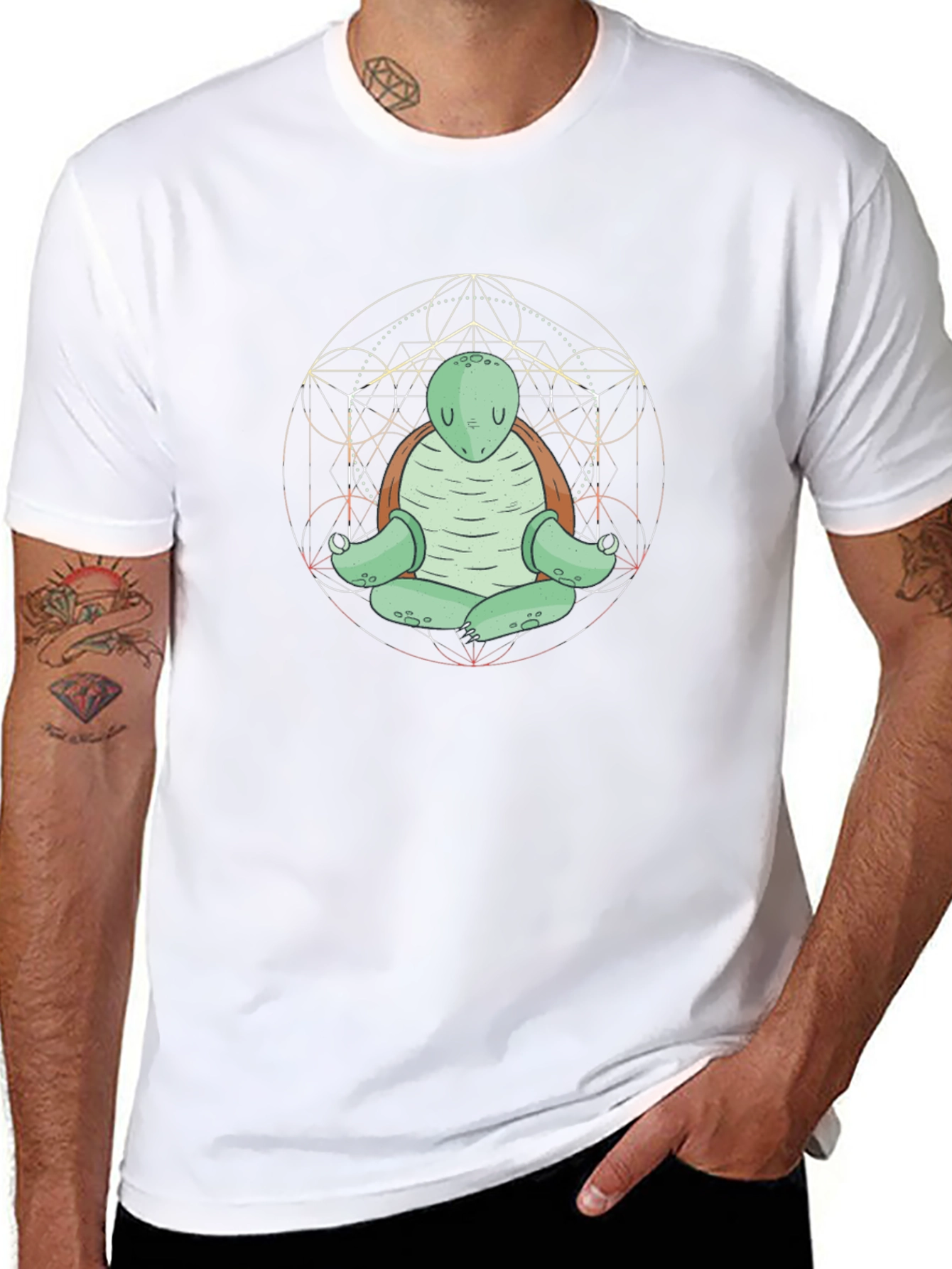 Meditating Turtle T-Shirt - Zen Cartoon Design