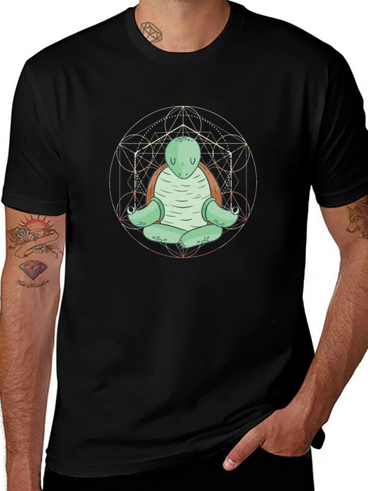 Meditating Turtle T-Shirt - Zen Cartoon Design