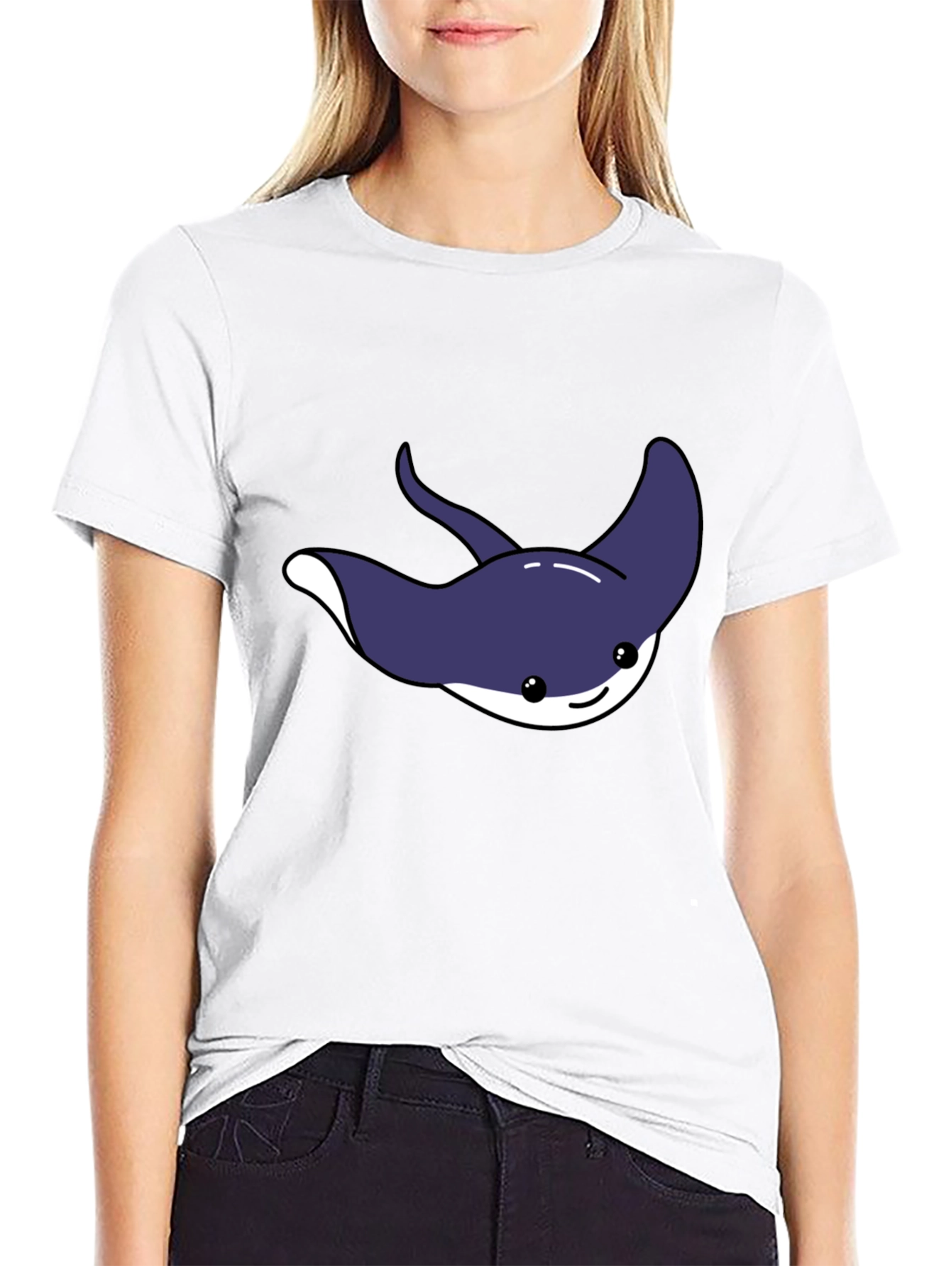 Cute Cartoon Stingray Graphic Tee