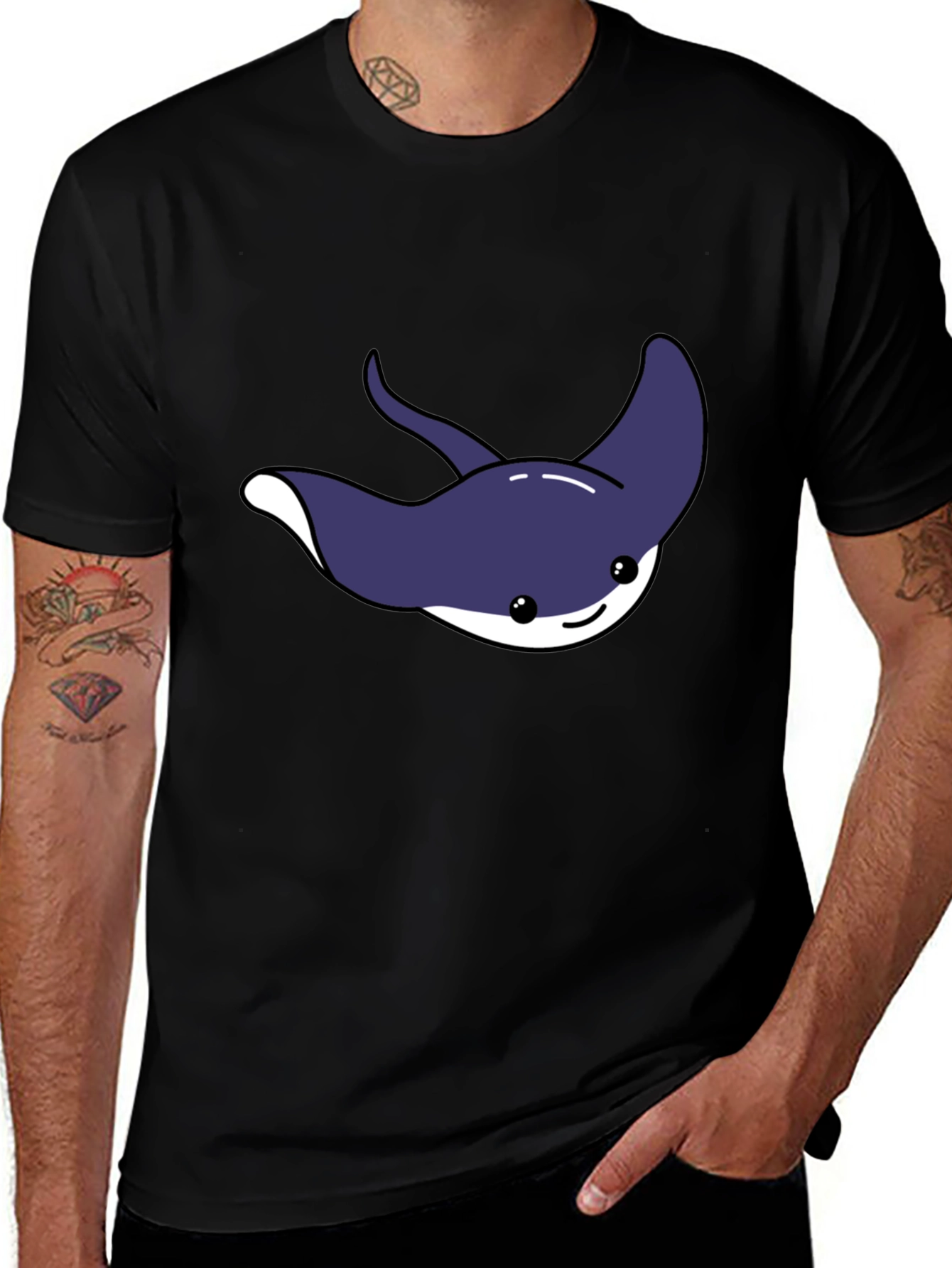 Cute Cartoon Stingray Graphic Tee