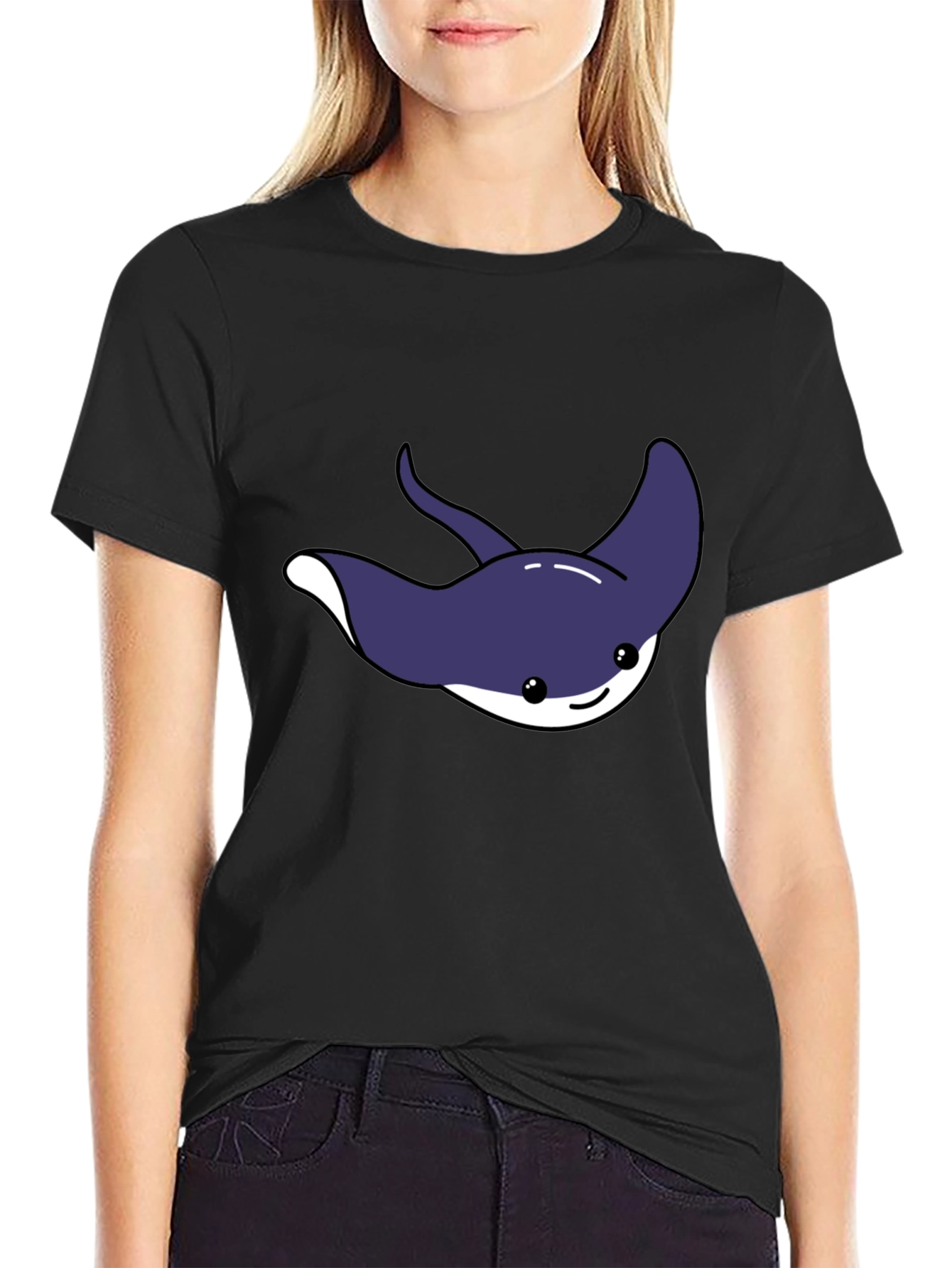 Cute Cartoon Stingray Graphic Tee
