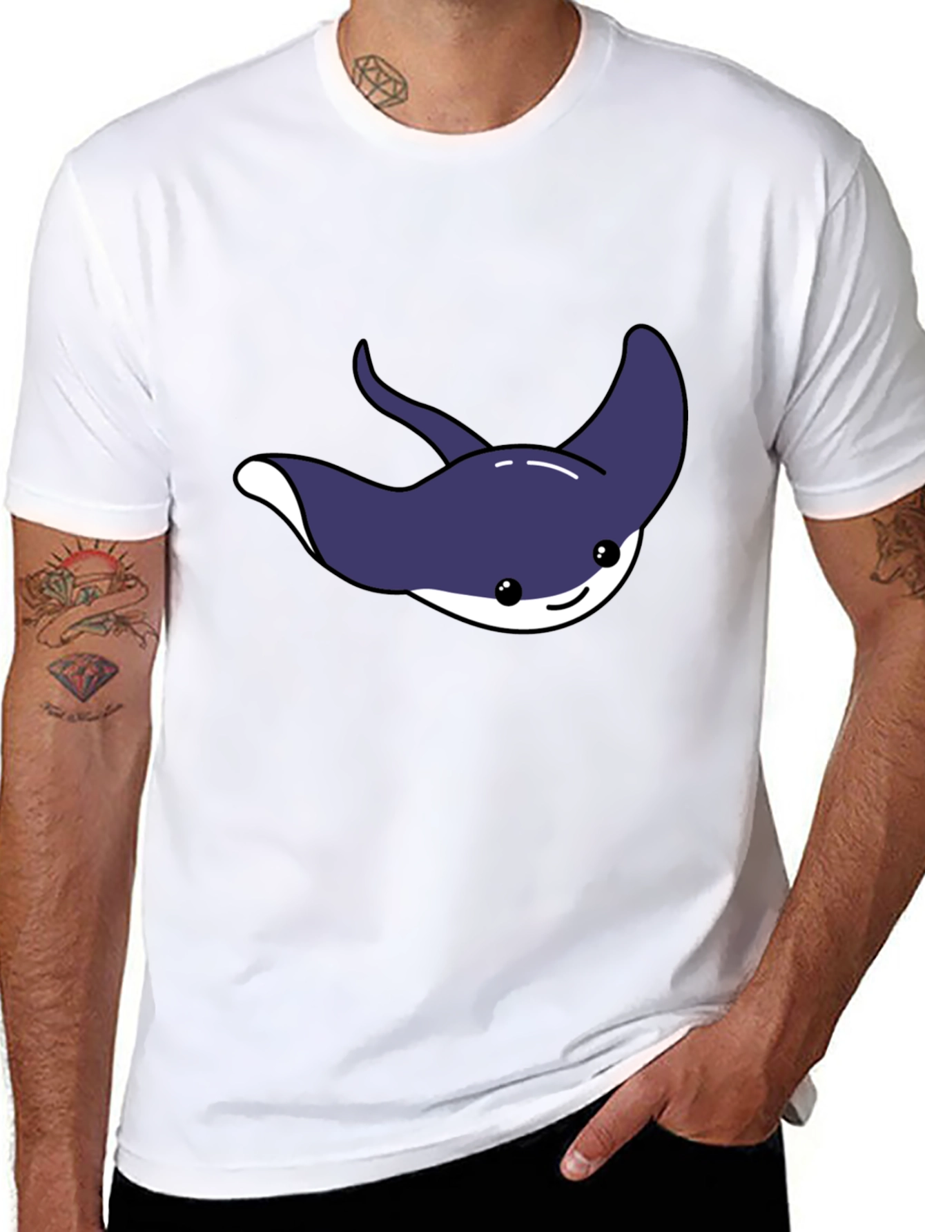 Cute Cartoon Stingray Graphic Tee