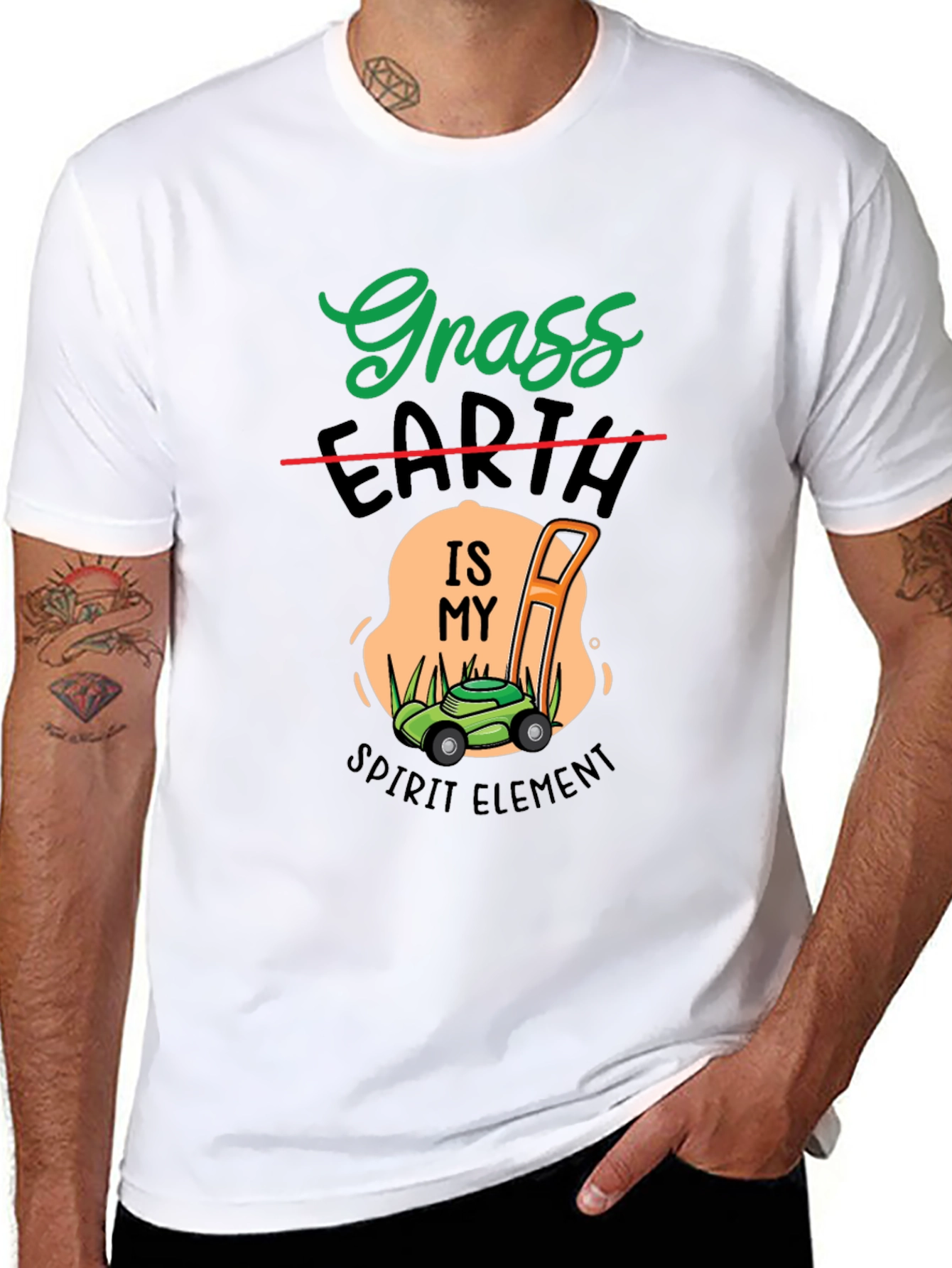 Grass Earth Spirit Element Lawn Mower T-Shirt