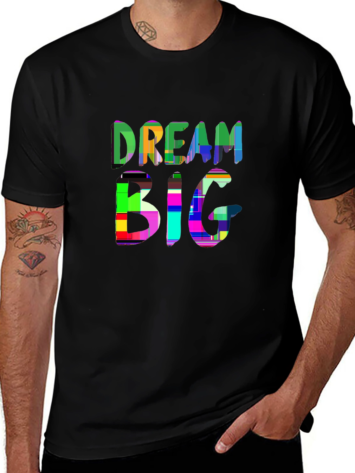 Minimal Statement Tee – Sans-serif 'DREAM BIG'