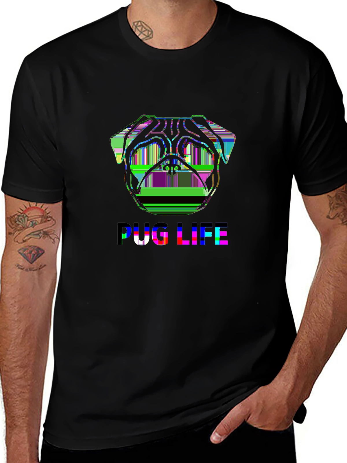 Pet Parent Tee – Pug face cartoon