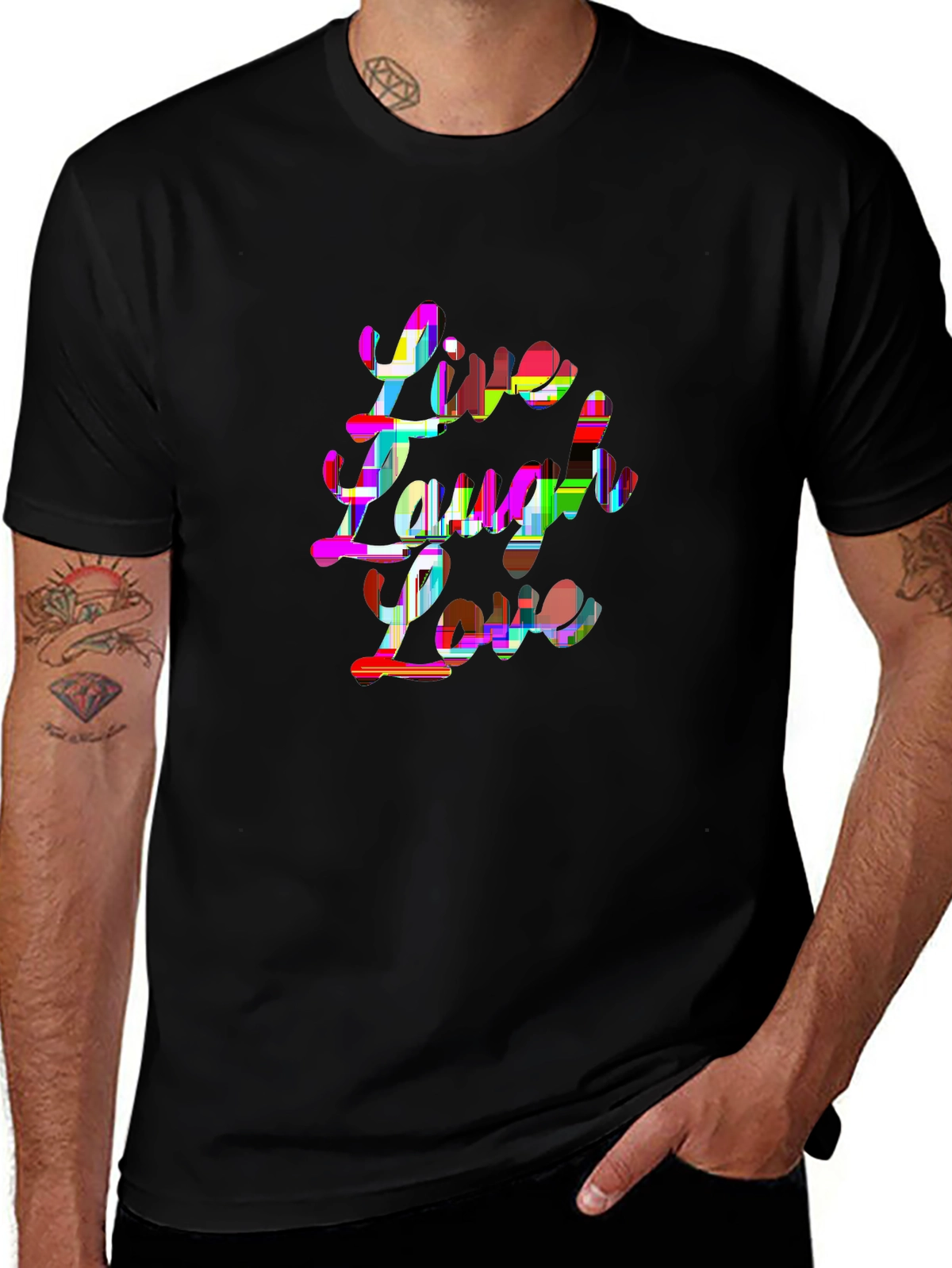 Minimal Statement Tee – Script cursive 'LIVE