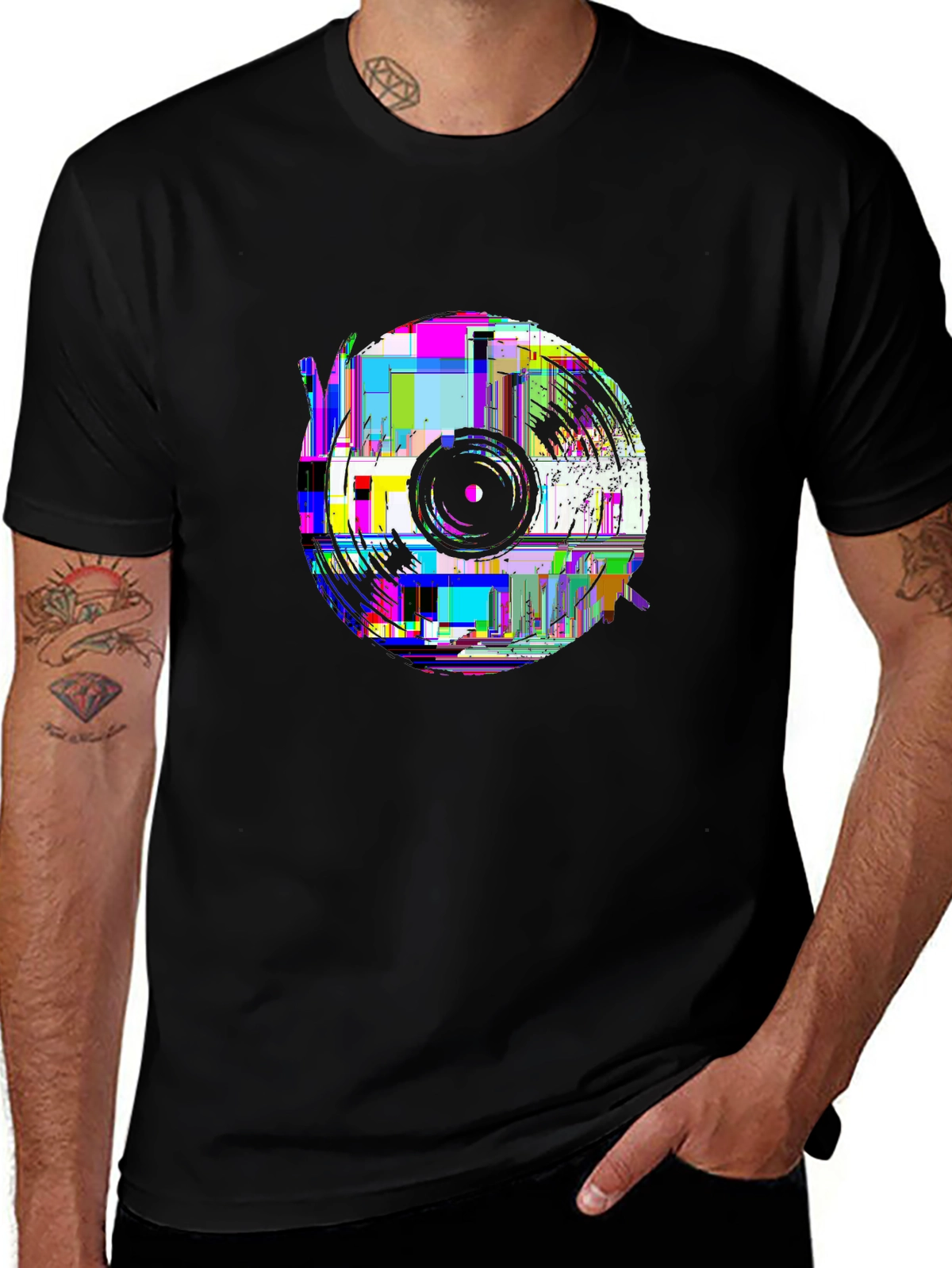 Vibes Music Tee – Vinyl record spin