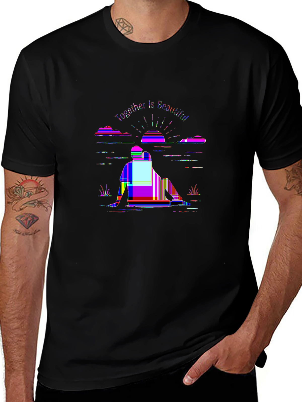 Family First Tee – Couple silhouette sunset