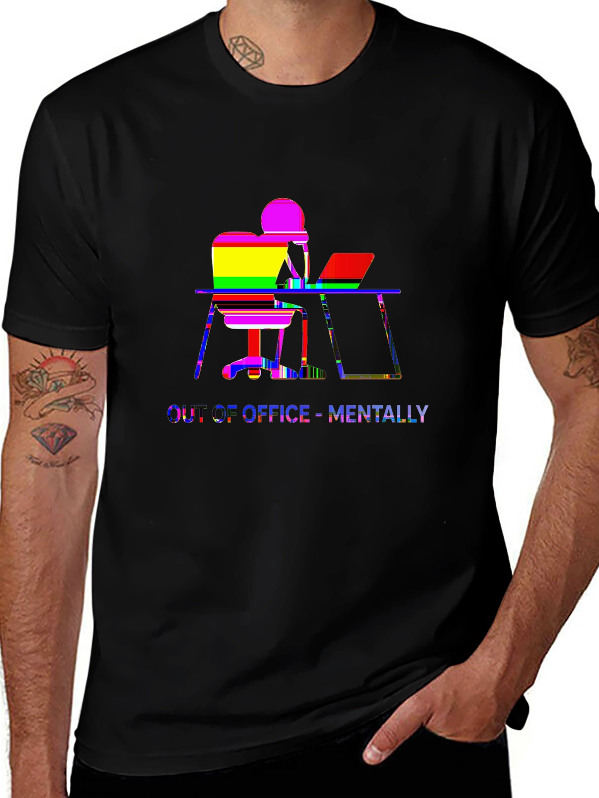 Funny Bone Tee – Stick figure sitting