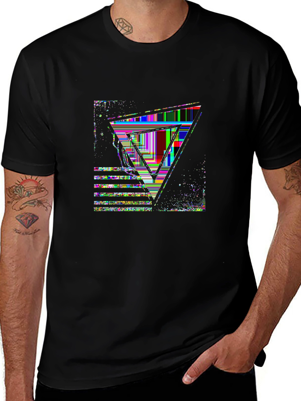 Retro Rewind Tee – 80s geometric sun